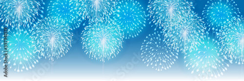 新年　花火　夜空　背景