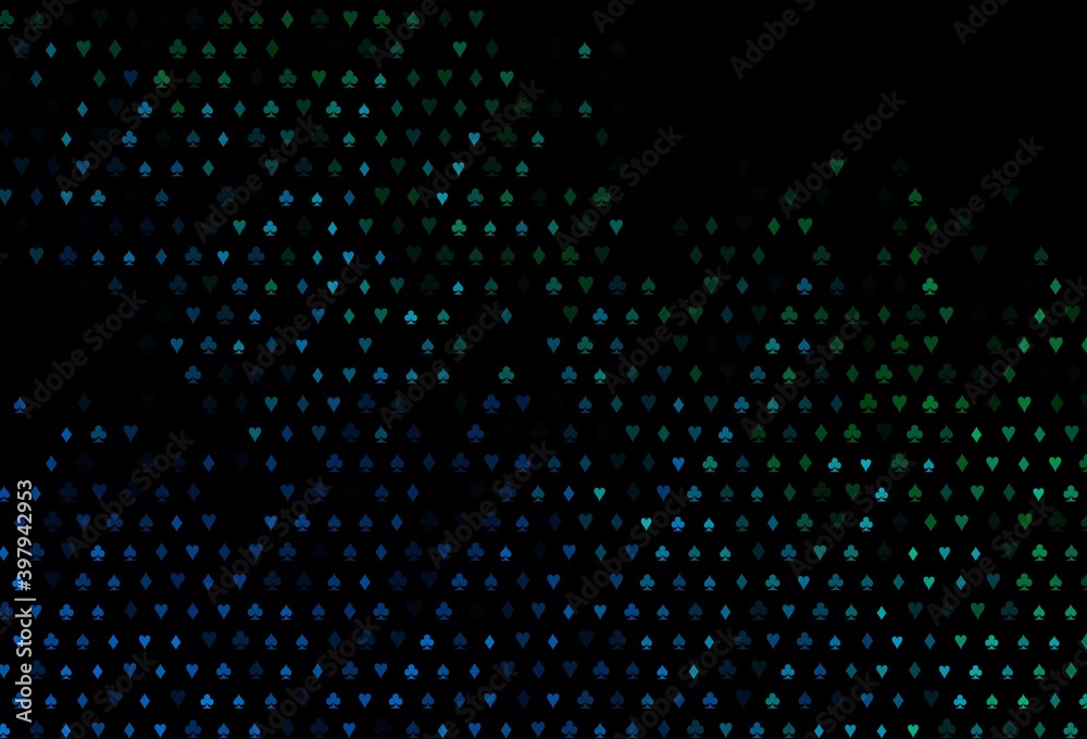Dark Blue, Green vector layout with elements of cards.