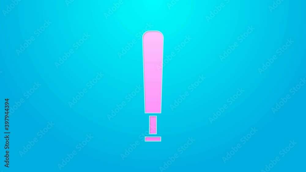 Pink line Baseball bat icon isolated on blue background. Sport equipment. 4K Video motion graphic animation Pink line Baseball bat icon isolated on blue background. Sport equipment. 4K Video motion graphic animation