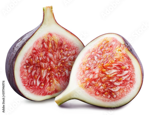 Fig. Fresh organic fig isolated on white background. Fig with clipping path