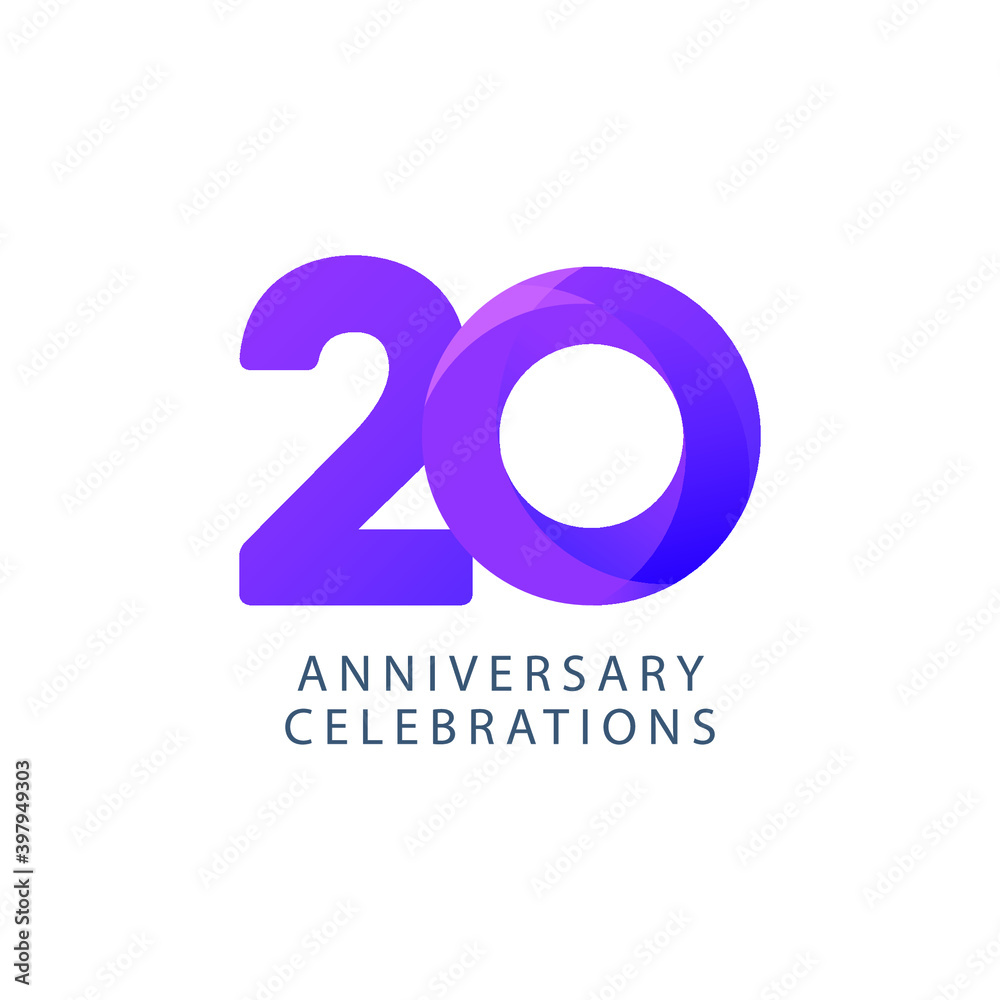 20 year anniversary design template.