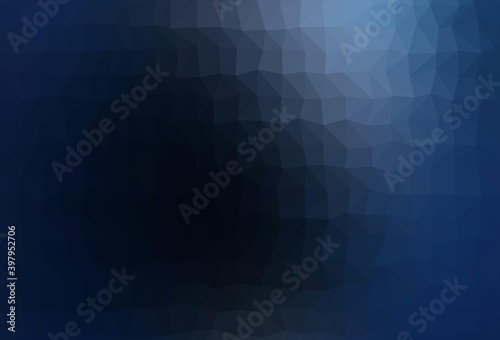 Dark BLUE vector shining triangular template.