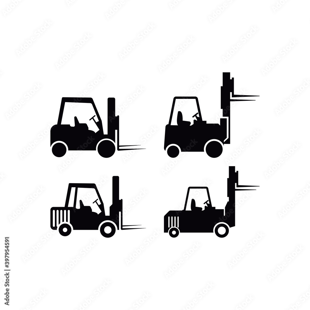 Naklejka premium Forklift icon design template vector isolated illustration