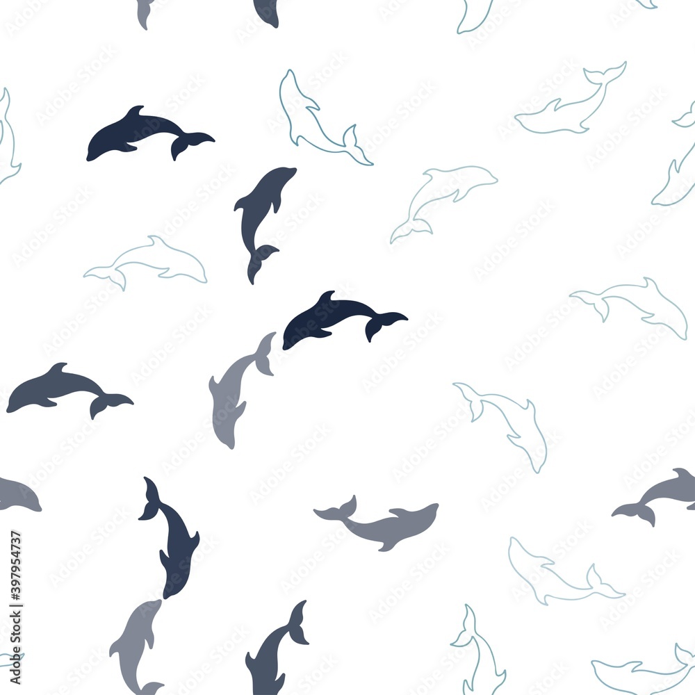 Light BLUE vector seamless texture with dolphins. Light BLUE vector seamless texture with dolphins.