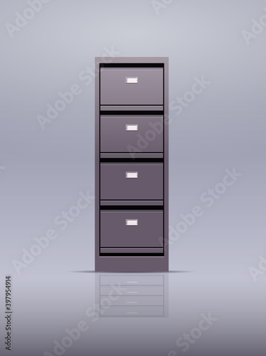 office wall of filing cabinet document data archive storage folders for files business administration concept vertical vector illustration