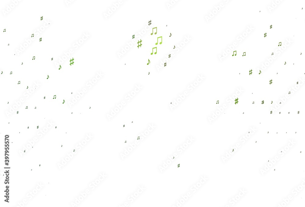 Light Green vector pattern with music elements. Light Green vector pattern with music elements.