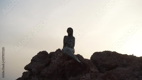 View of Mermaid statue at Ayvalik in Turkey