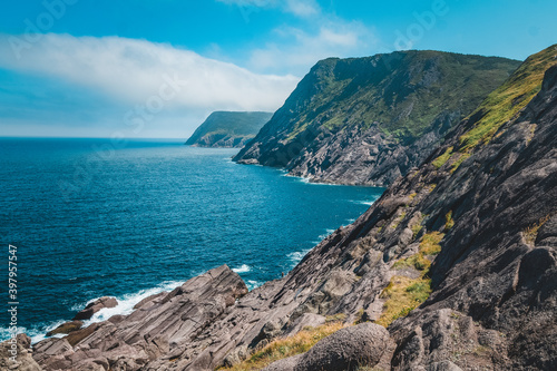 view of the coast of island of newfoundland, canada
