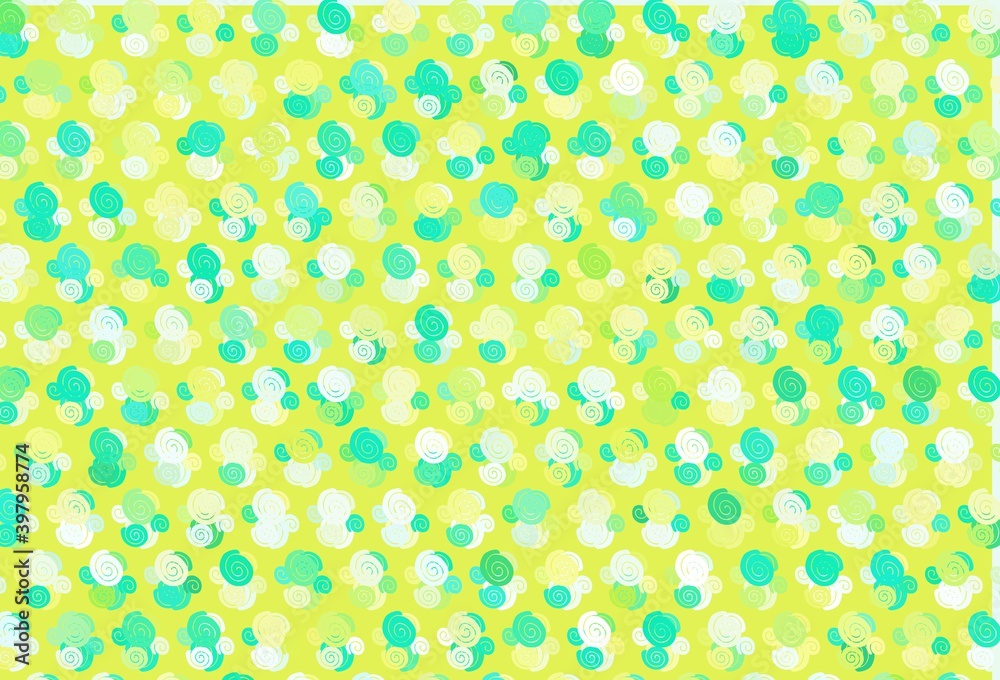 Light Blue, Yellow vector pattern with lava shapes.
