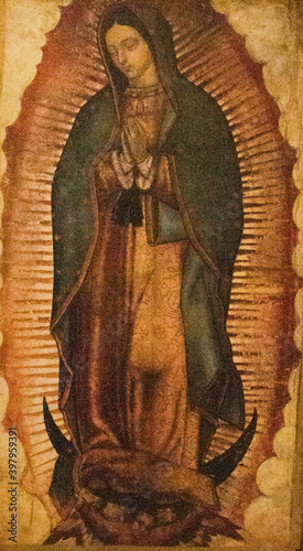 Quadro em tela pintura de la virgen de guadalupe