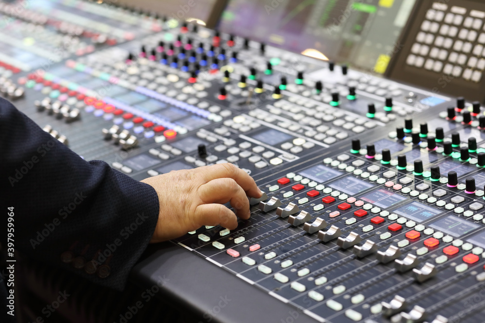 sound engineer working in a sound mixing studio sound engineer working in a sound mixing studio