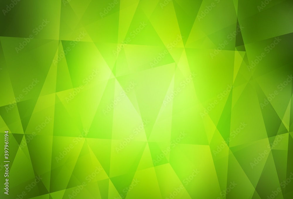 Obraz premium Light Green, Yellow vector polygonal background.