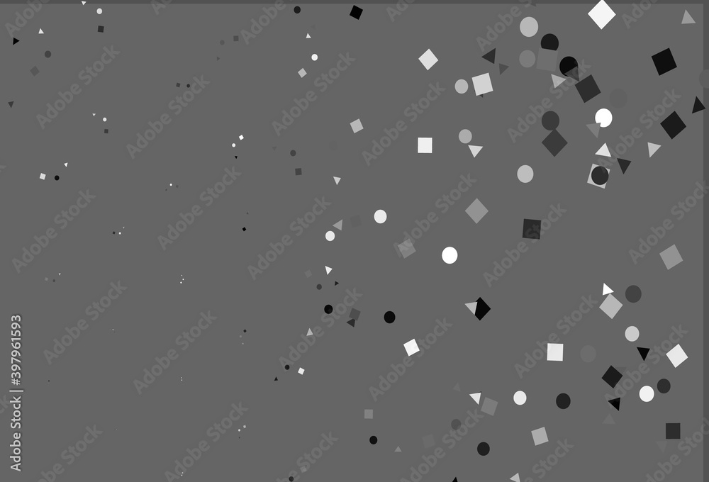 Light Silver, Gray vector texture in poly style with circles, cubes.
