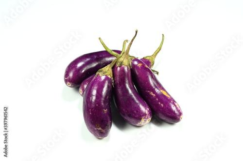 Wallpaper Mural Pile of Aubergine eggplant isolated on the white background. Famous tropical vegetable in Asia restaurant.  Torontodigital.ca