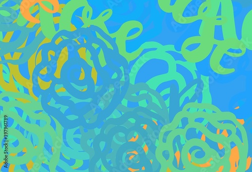Light Blue  Yellow vector texture with abstract forms.