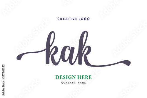 KAK lettering logo is simple, easy to understand and authoritative