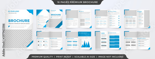 bifold brochure template with clean style and minimalist concept use for business profile and proposal