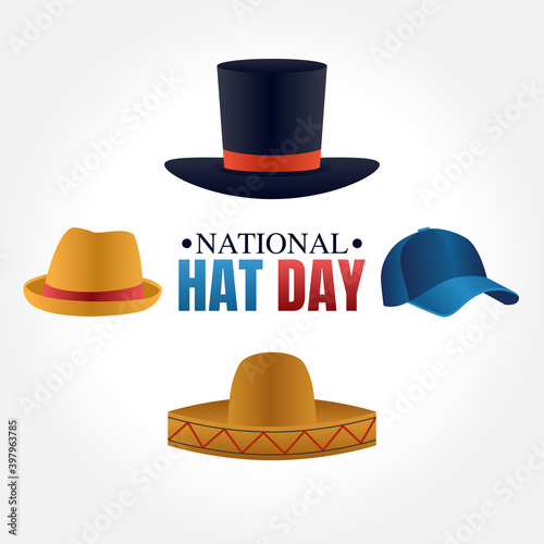 vector graphic of national hat day good for national hat day celebration. flat design. flyer design.flat illustration.