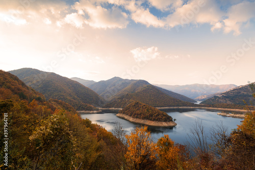 Green hills around Vacha dam.