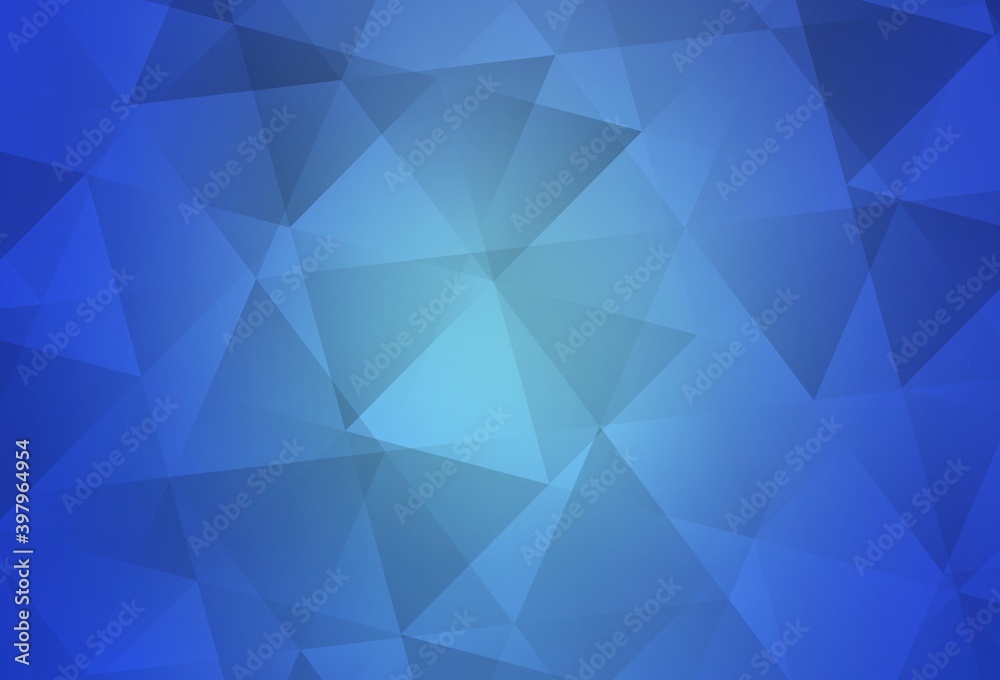 Light BLUE vector gradient triangles template. Light BLUE vector gradient triangles template.