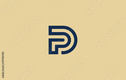 connected letter P with D, DP, PD logo design