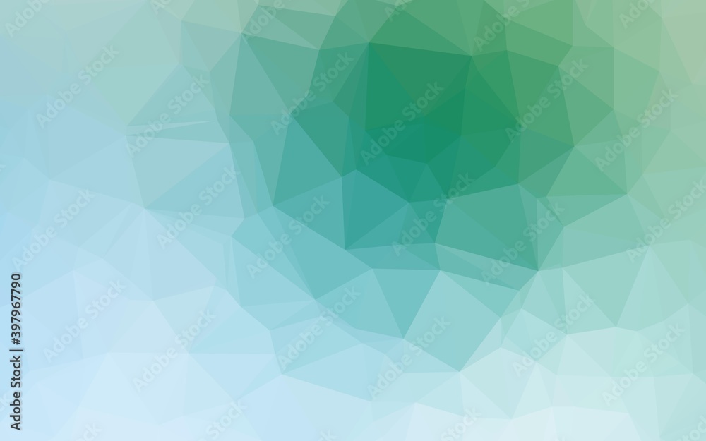 Obraz premium Light Blue, Green vector abstract polygonal layout.