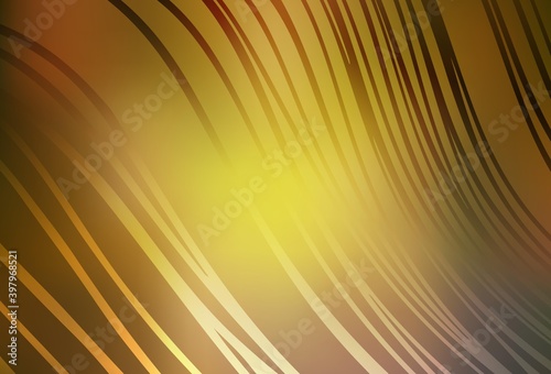 Dark Green, Yellow vector layout with curved lines.