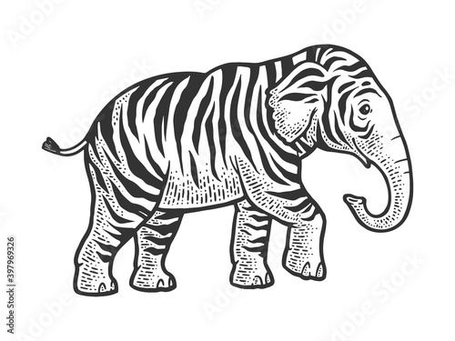 fictional animal tiger elephant sketch raster © Oleksandr Pokusai