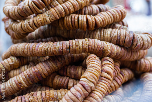 rolled fig dry fruit in spiral shape