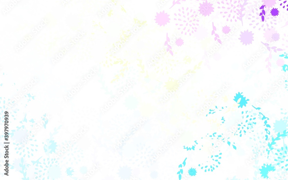 Light Multicolor vector natural artwork with flowers