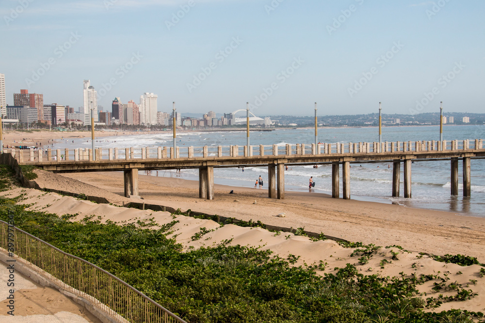 Pier with Durban Beachfront Buildings in Background