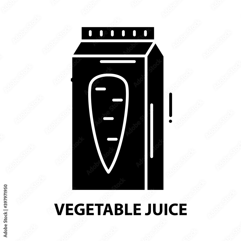 vegetable juice icon, black vector sign with editable strokes, concept illustration