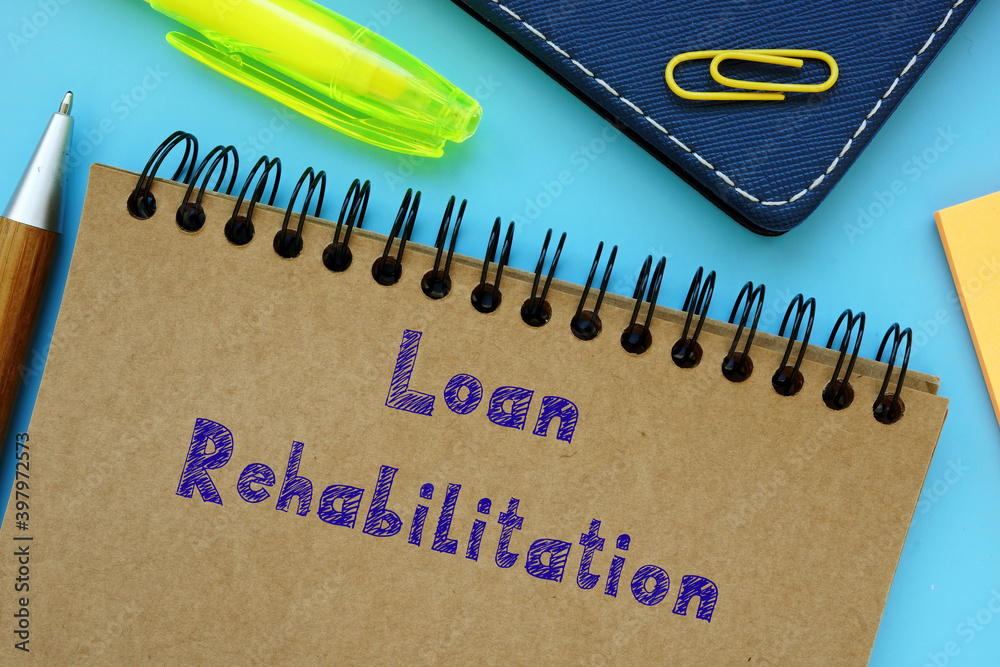 Φωτογραφία Business concept meaning Loan Rehabilitation with sign on the piece of paper