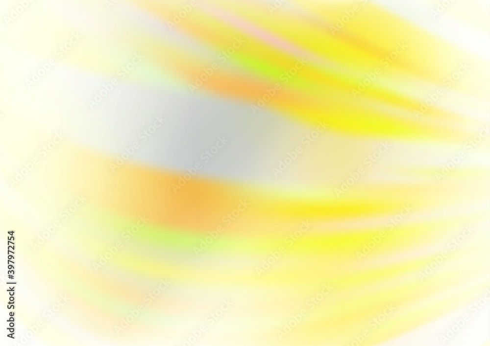 Light Yellow, Orange vector blurred shine abstract background.