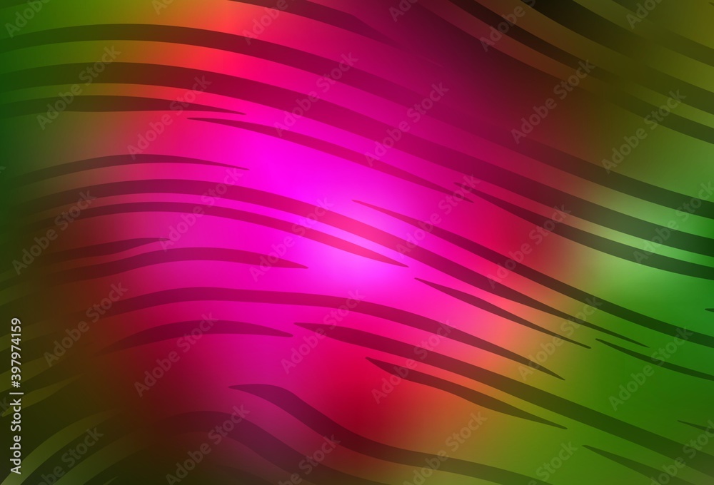 Obraz premium Dark Pink, Green vector blurred shine abstract texture.