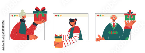 Christmas online virtual present gift family party