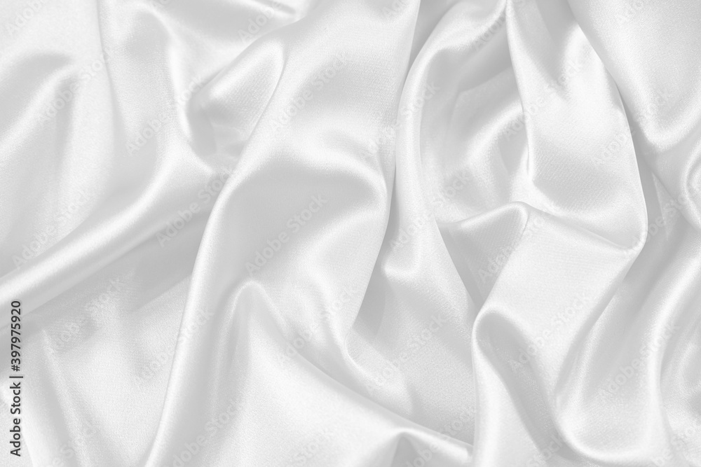 White elegant abstract background. Silk satin fabric background.