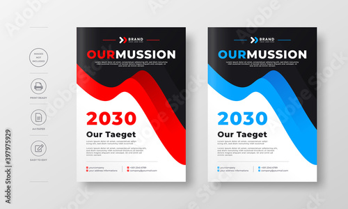 Modern color gradient A4 Professional Company Business Flyer Poster Design Template 