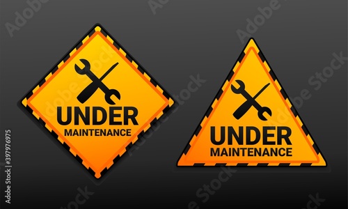 Under maintenance signboard. Under contruction symbol. Illustration vector