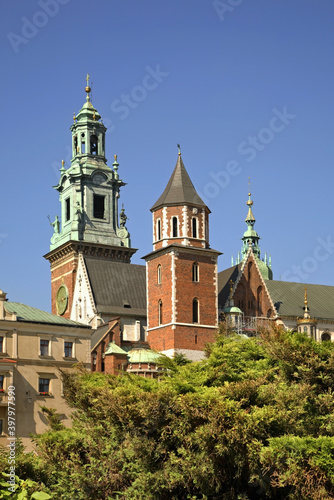 Royal Archcathedral Basilica of Saints Stanislaus and Wenceslaus  at Wawel castle. Krakow. Poland