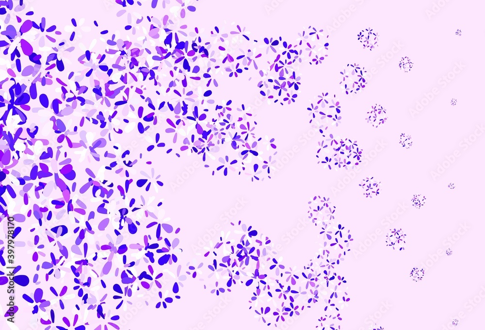 Light Purple vector doodle backdrop with leaves. Light Purple vector doodle backdrop with leaves.