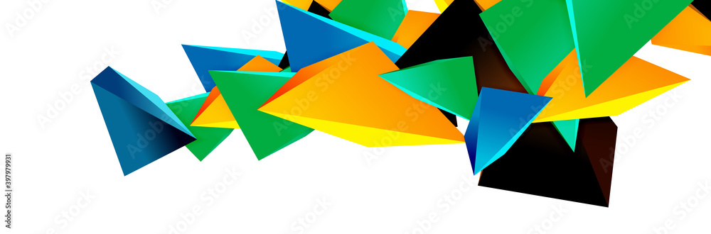 Triangle mosaic abstract background, 3d triangular low poly shapes. Geometric vector illustration for covers, banners, flyers and posters and other Triangle mosaic abstract background, 3d triangular low poly shapes. Geometric vector illustration for covers, banners, flyers and posters and other