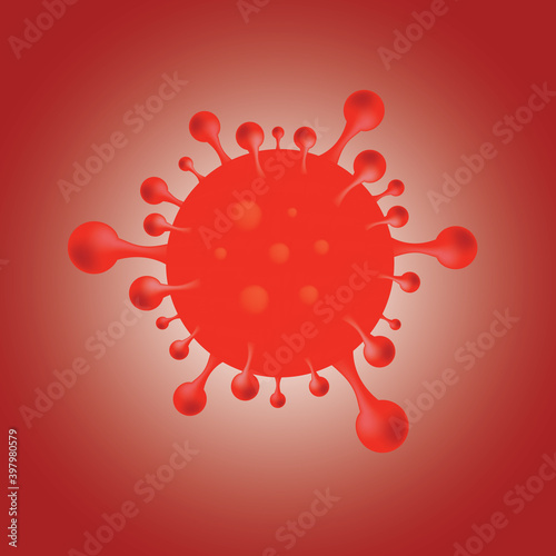 Microscope view of floating cells of the influenza virus.