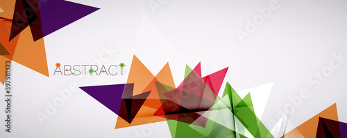 Geometric abstract background. Color triangle shapes. Vector illustration for covers, banners, flyers and posters and other designs