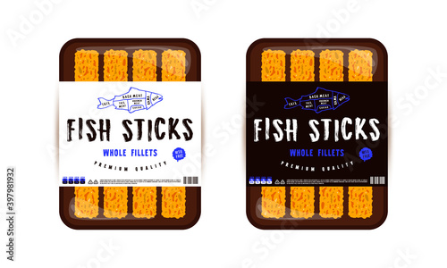 Label design for packaging of fish sticks