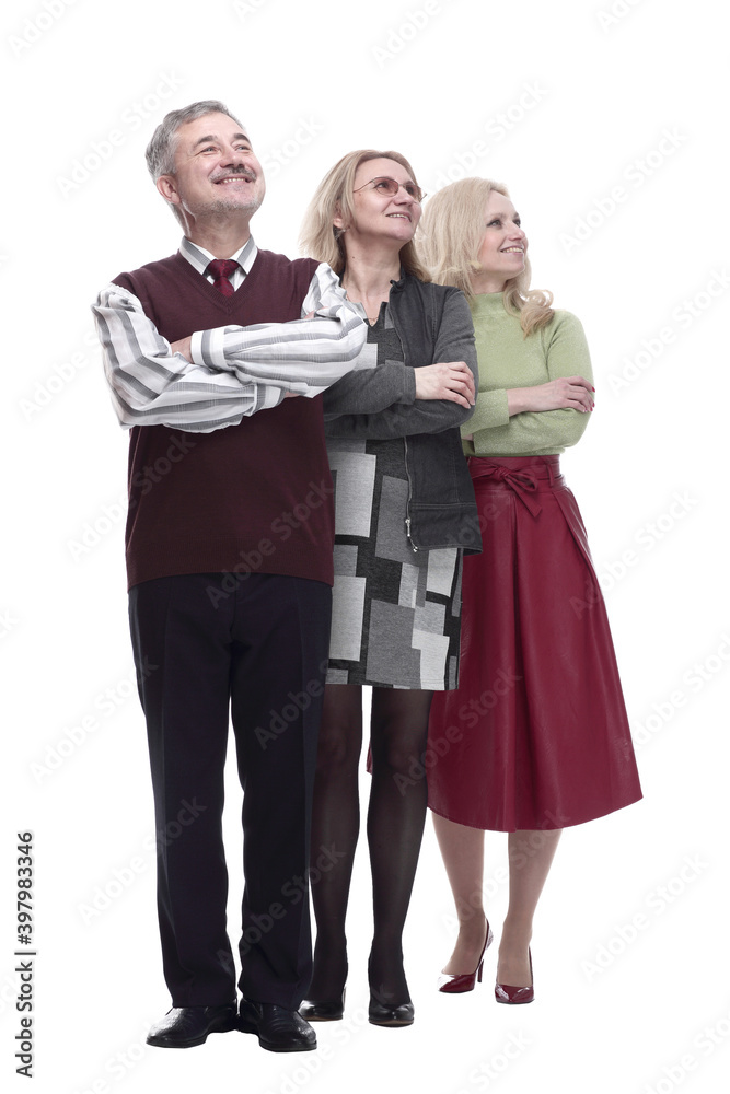 group of happy people standing in line. isolated on a white group of happy people standing in line. isolated on a white