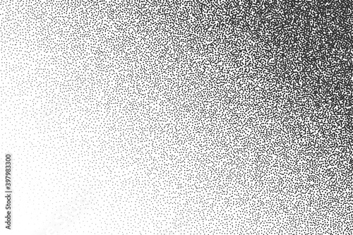 Vector illustration: monochrome, dots, gradient, stipple. The background is diagonal.