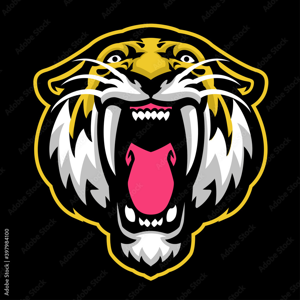 Fototapeta premium Roaring Sabretooth mascot