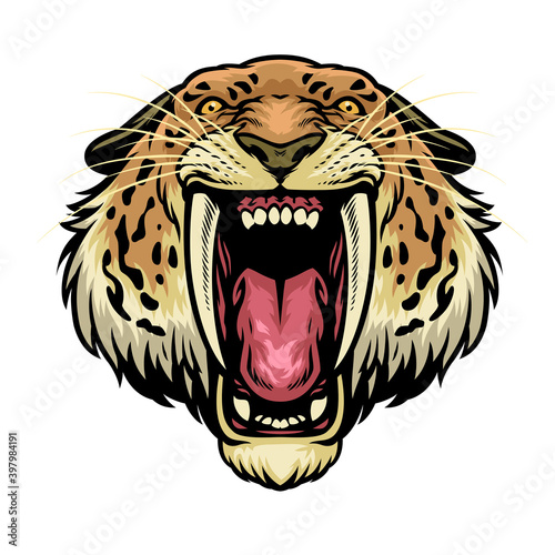 angry Sabretooth lion head