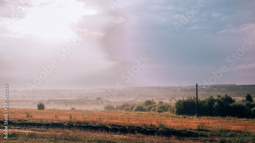 rainbow over the field